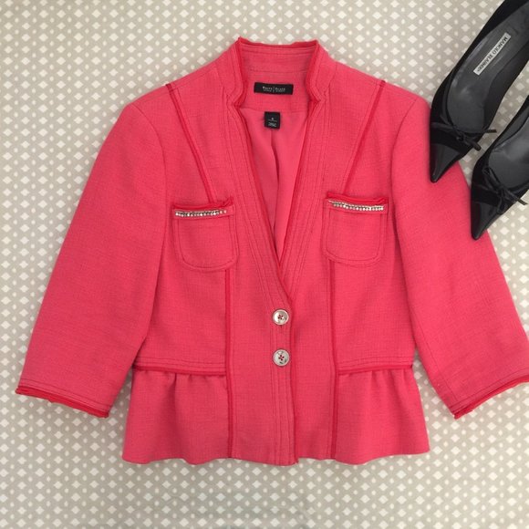 White House Black Market Jackets & Blazers - WHBM Tweed Peplum Jacket